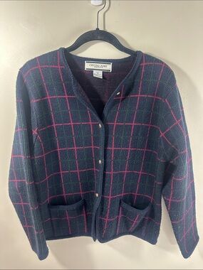 VINTAGE Sweater knit blazer cardigan Crystal-Kobe Petite Medium